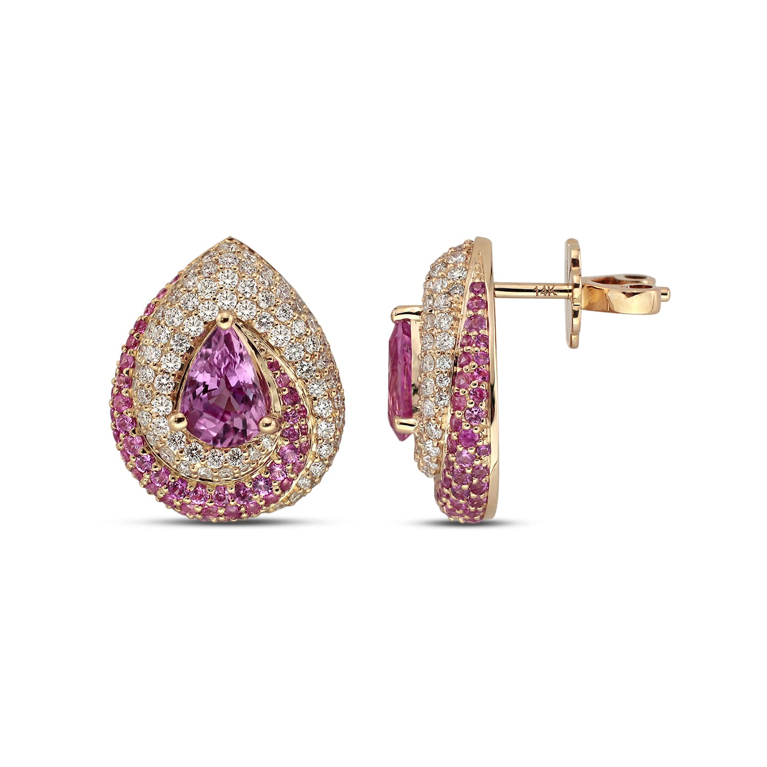 Pink Gem Earrings